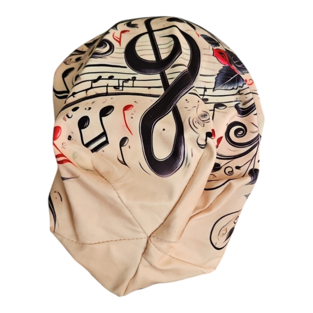 Musical Note Beanie with Red Roses - Picture 4 of 5